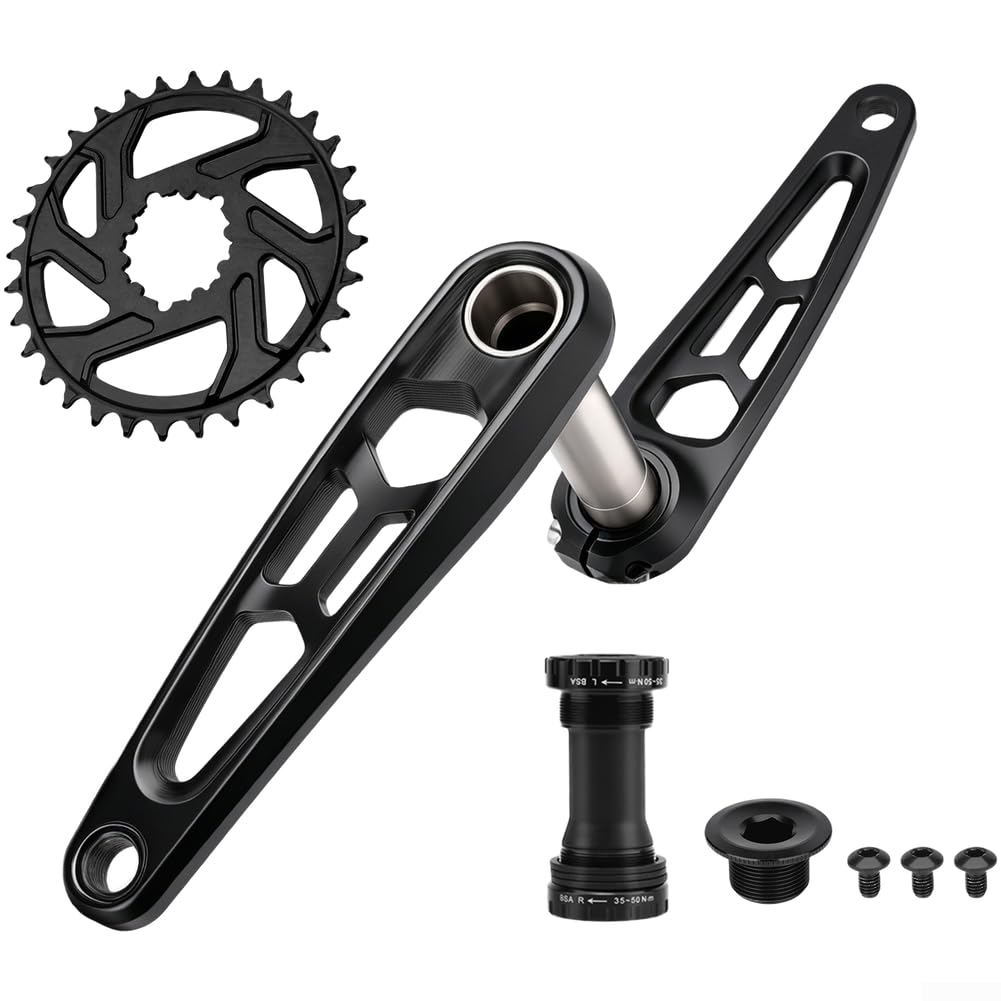Juego Bielas MTB 165mm Aleación Ligera Hueco Juego Bielas MTB