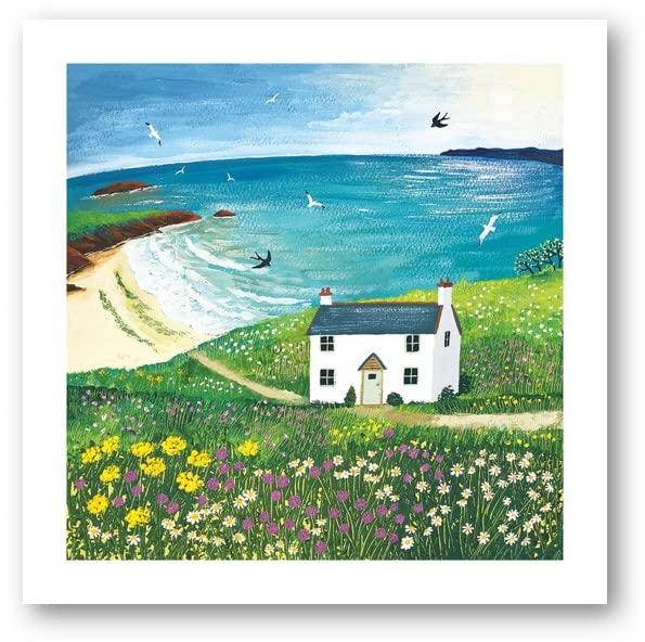 Museums & GalleriesMuseums & Galleries Birthday/Blank Card for Women - General Female Card - 'Seaside Cottage' Harbour & Meadow - Eco-Friendly & Recyclable
