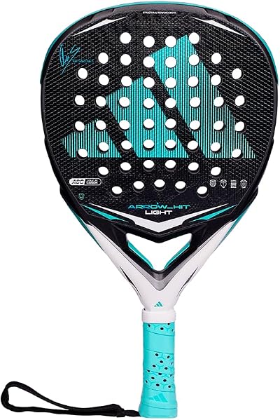 Racchetta da paddle adidas Arrow Hit Light, ARI Sanchez, rossa, forma a diamante, gomma EVA soft performance, fibra ASC
