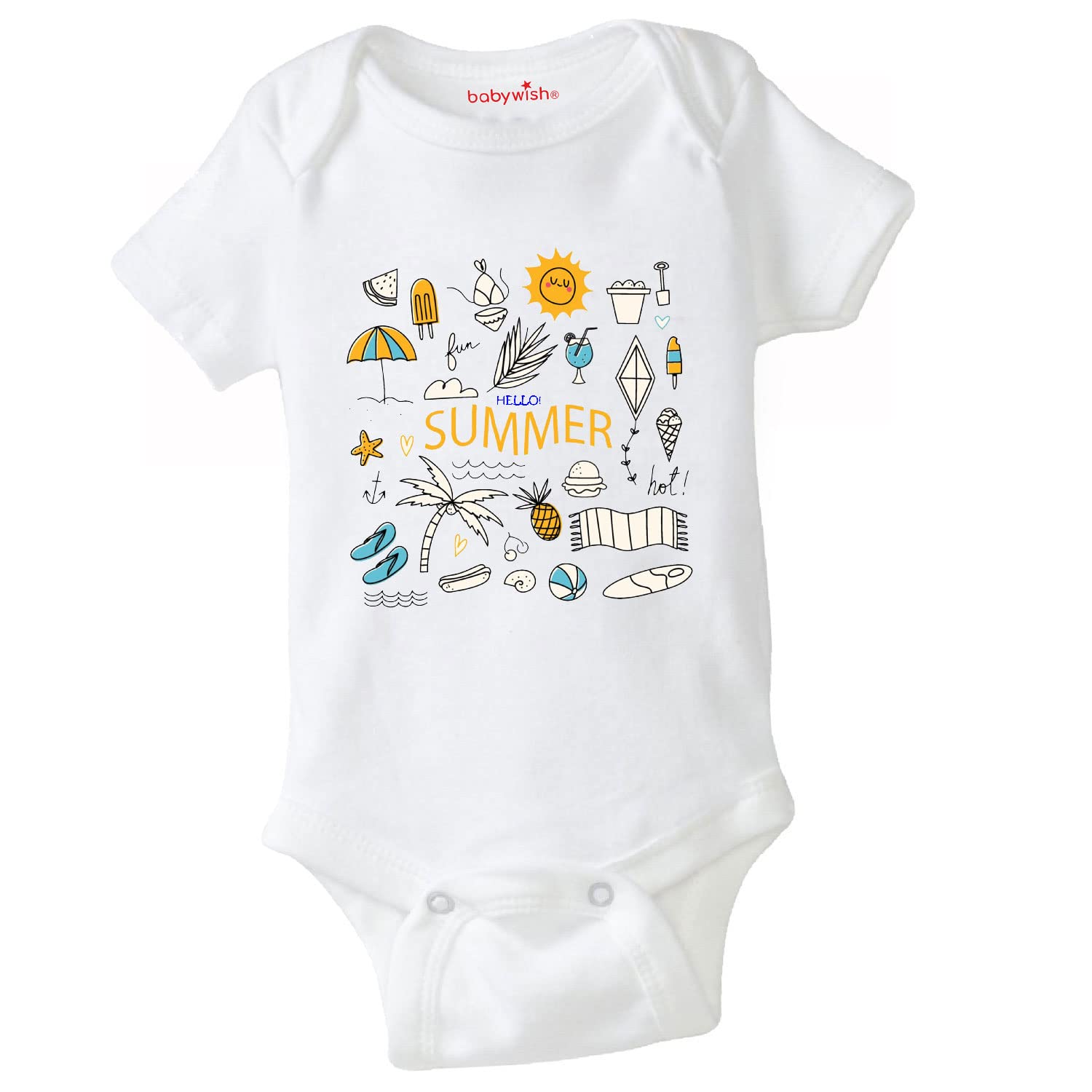 baby wishSummer gifted to Baby Bodysuits Newborn occasion Romper Half Sleeve Envelope Neck Cute Outfit Summer Lives Party