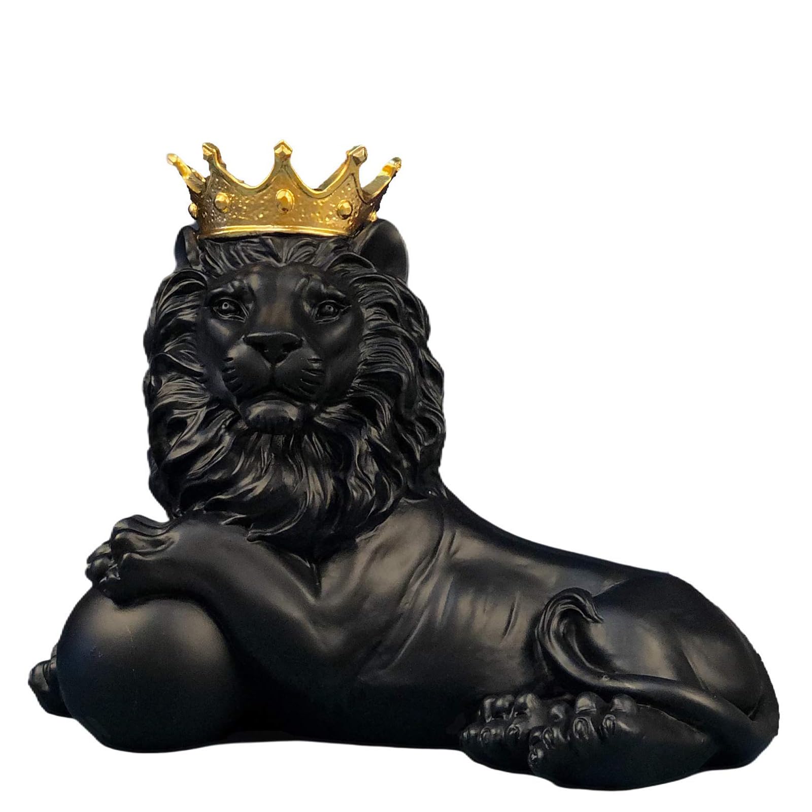 YXCQHZM Lion Statue Craft Statue Resin Lion Collector Figure Decoration Sculpture for Office Living Room Bar Cafe Home Decor (black)