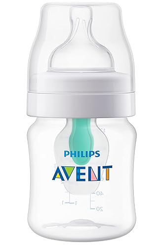 Philips AVENT Biberón anticólicos con ventilación AirFree, 4oz, 1pk, transparente, SCY70191