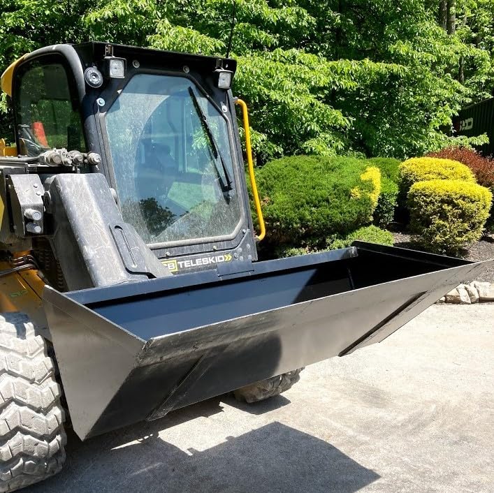 Skid Steer/Tractor Bckt, 60-inch 5ft Smooth Low Profile Bckt for Tractors and Skid Steer Loaders, SSQA Mount -Material Handling Attachment