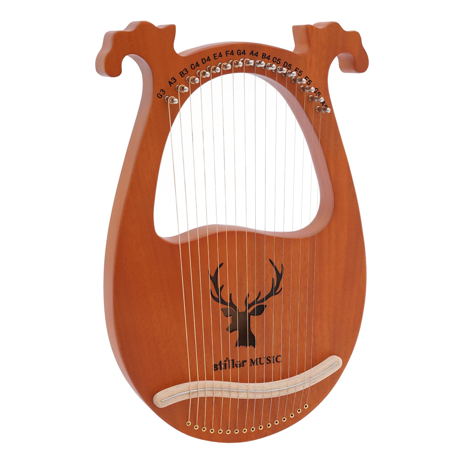 Arpa liriera a 16 corde, set completo con chiave di accordatura e plettri, 39 cm, portatile, ideale per principianti/professionisti, include 16 corde di ricambio (peso netto 1,33 kg)