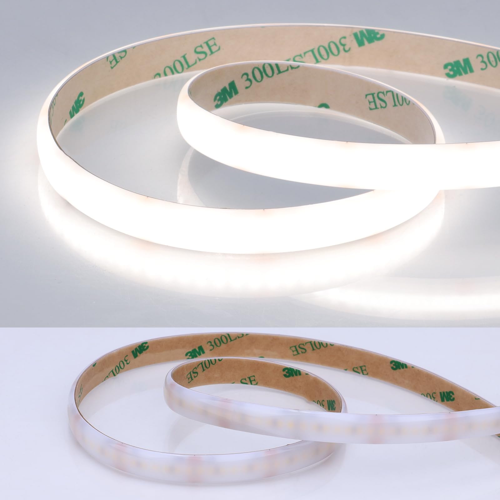JOYLIT Diffused COB LED Light Strip 24V 5000K Daylight White 5M 1770LM/M Super Bright UL Premium Milky White Gel Coated Waterproof LED Tape Spotless 1400LEDs 100W Dimmable CRI 92+ - Image 2