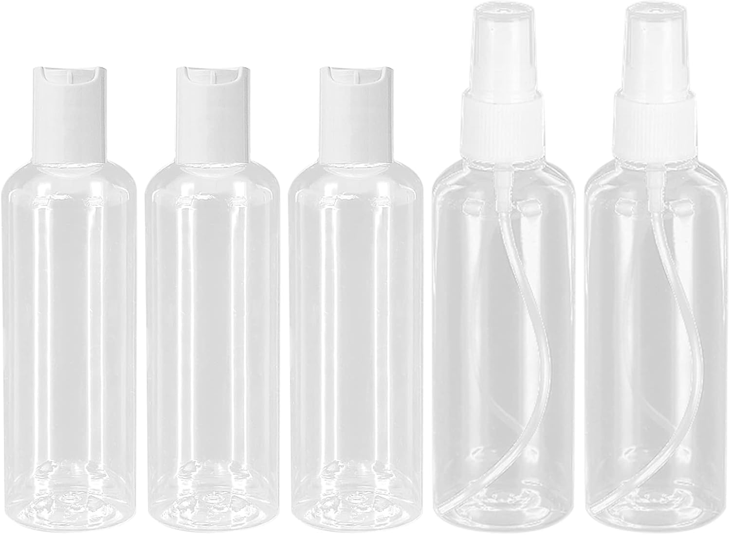 5 Pcs Travel Bottles for Toiletries, 100ml Fine Mist Mini Empty Spray