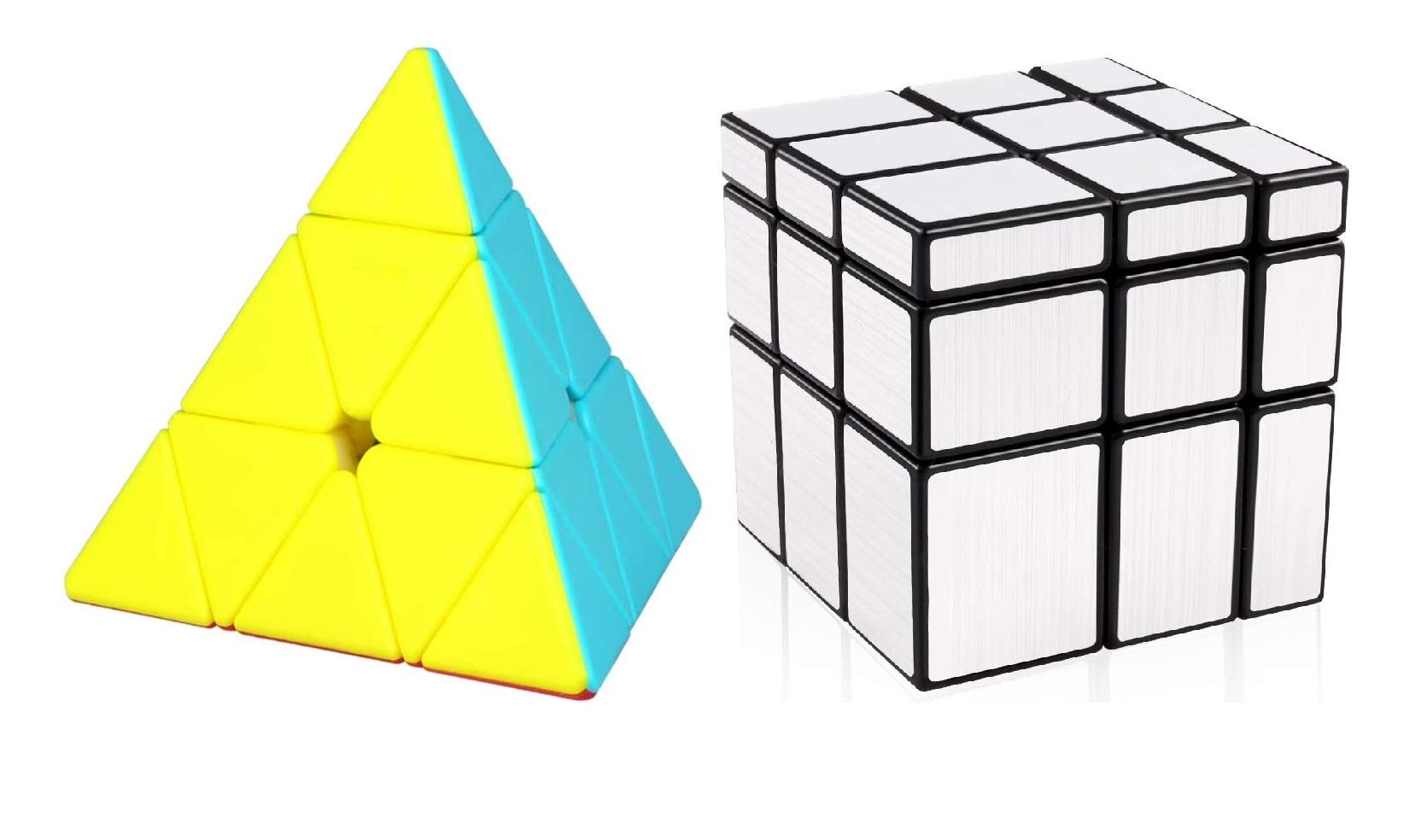 AUTHFORT Cube Combo Of Mirror Cube And Pyraminx Pyramid Triangle High Speed Stickerless Magic Puzzle Cube (Triangle & Mirror Cube) (2 Pieces), Kid (B08HV6Y5ZD) Amazon Price History, Amazon Price Tracker