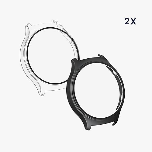 Miniatura 6 de kwmobile Funda compatible con Huawei Watch 4 Covers - 2 x vidrio templado con marco de plástico - TransparenteNegro