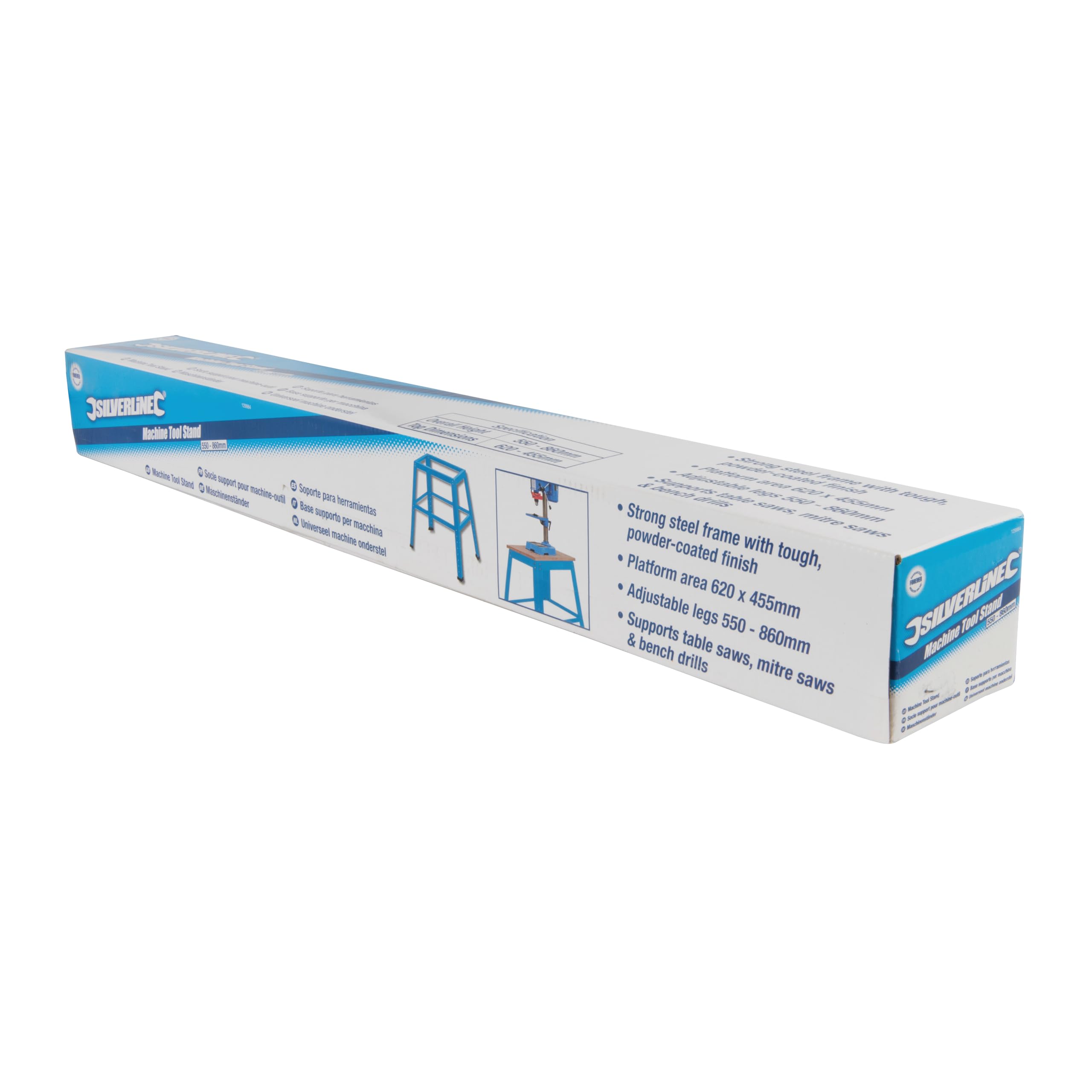 Silverline 129984, Banco da appoggio per macchine utensili, Blu, 550-860 mm