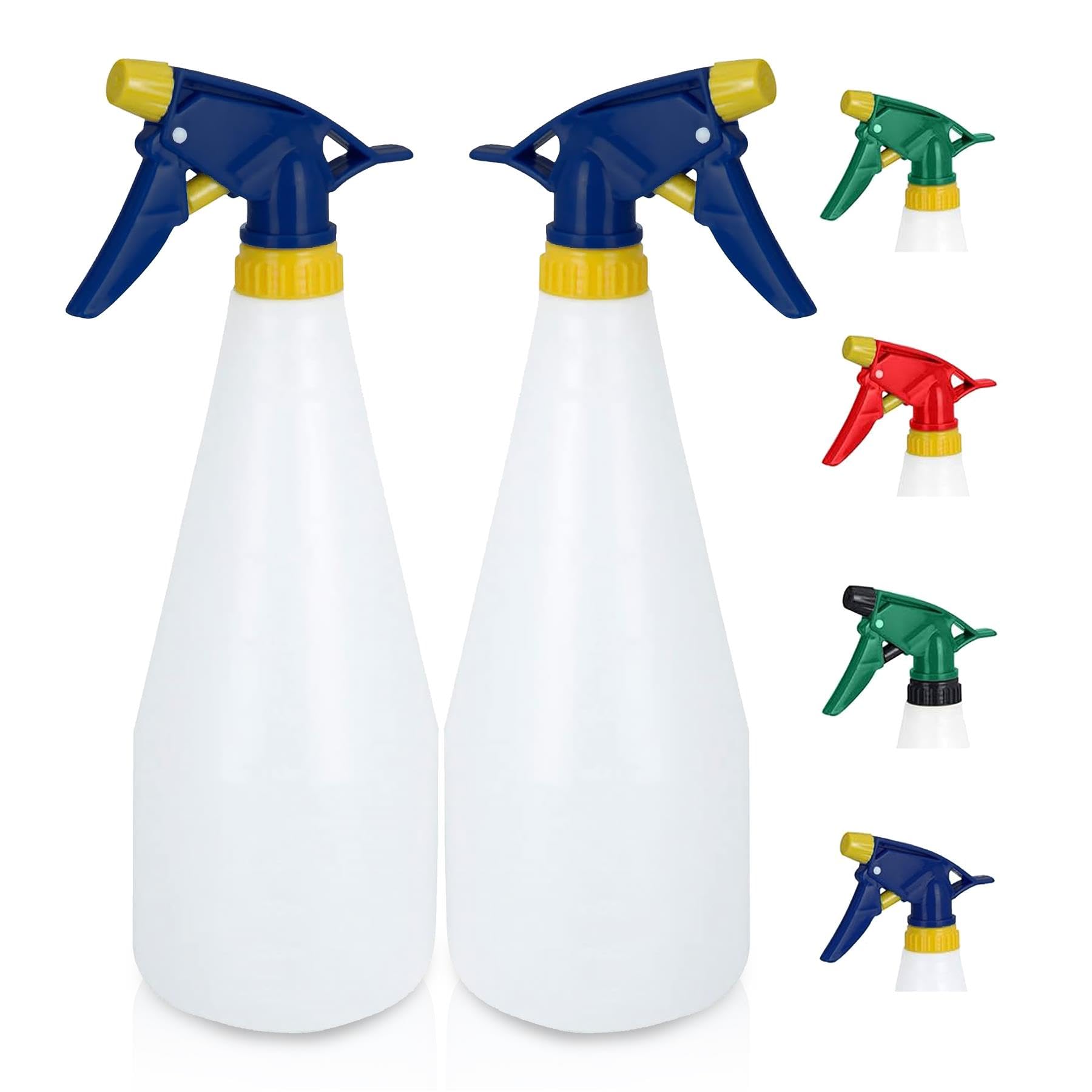 GEEZY 1 Litre Empty Spray Bottle for Cleaning Set of 2 – Adjustable Nozzle for Mist or Stream, Leakproof, Comfortable Trigger – Great for Gardening, Windows, Kitchen, Bathroom & DIY Cleaning Solutions