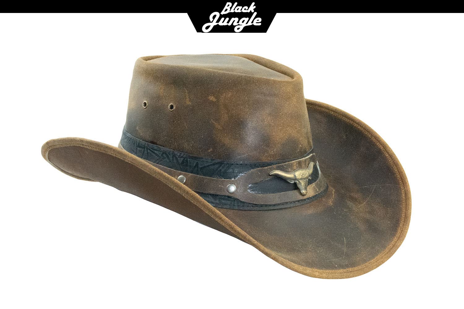 Black Jungle Ontario Outdoor Western Cappello in Pelle Australia Cowboy Cappelli in Pelle Cappello da Equitazione Unisex