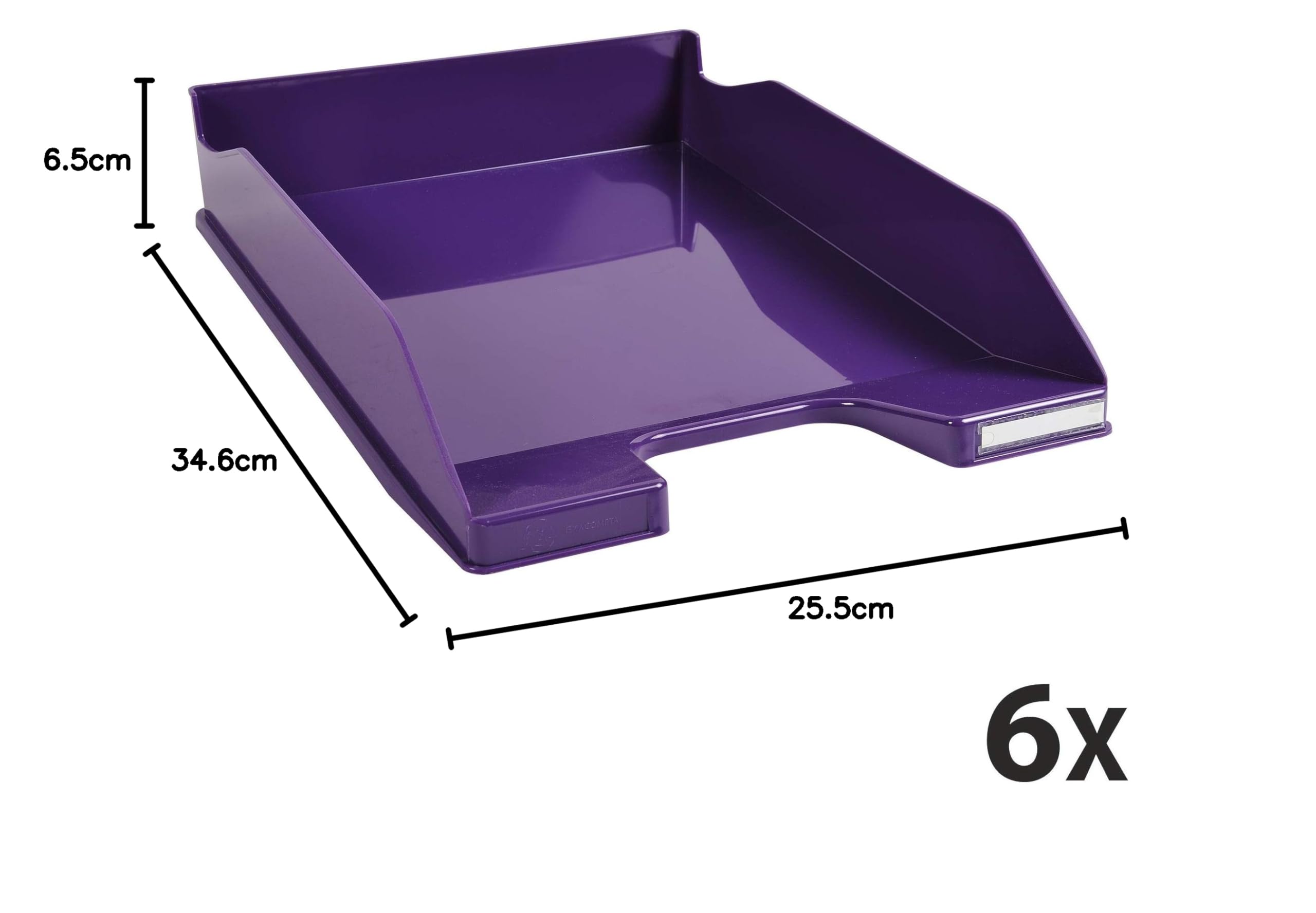 Exacompta - 113220D - juego de 6 bandejas para documentos COMBO MIDI - dimensiones 34,6 x 25,5 x 6,5 cm - para documentos en formato A4 + - color violeta brillante