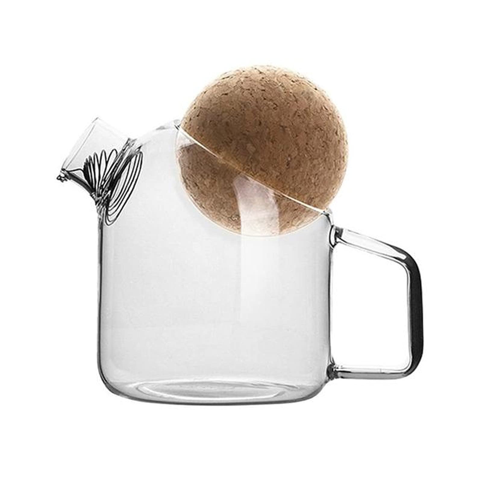 Jarra de Agua Transparente para Nevera, Jarra de Fruta, Botella de Agua, Tetera de Vidrio, Tetera de Vidrio Grueso para Limonada y té Helado.(Transparente 15X14X14cm)