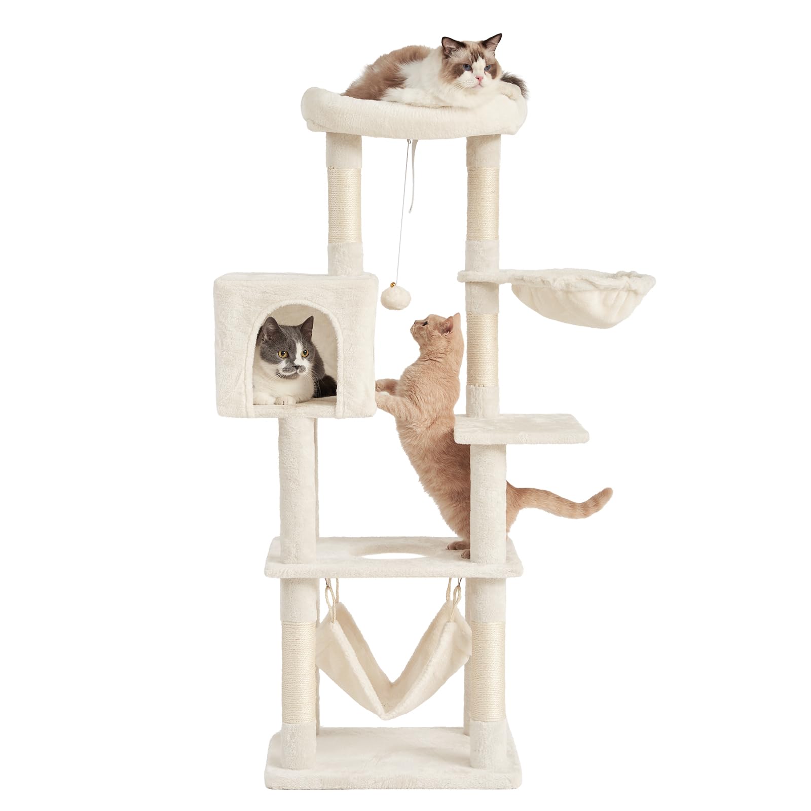 ★据置きタイプ★ キャットタワー 隠れ家 多頭飼いにも 頑丈 安定性抜群 Amazon | LULUCAT キャットタワー 木製 据え置き 多頭飼い おしゃれ
