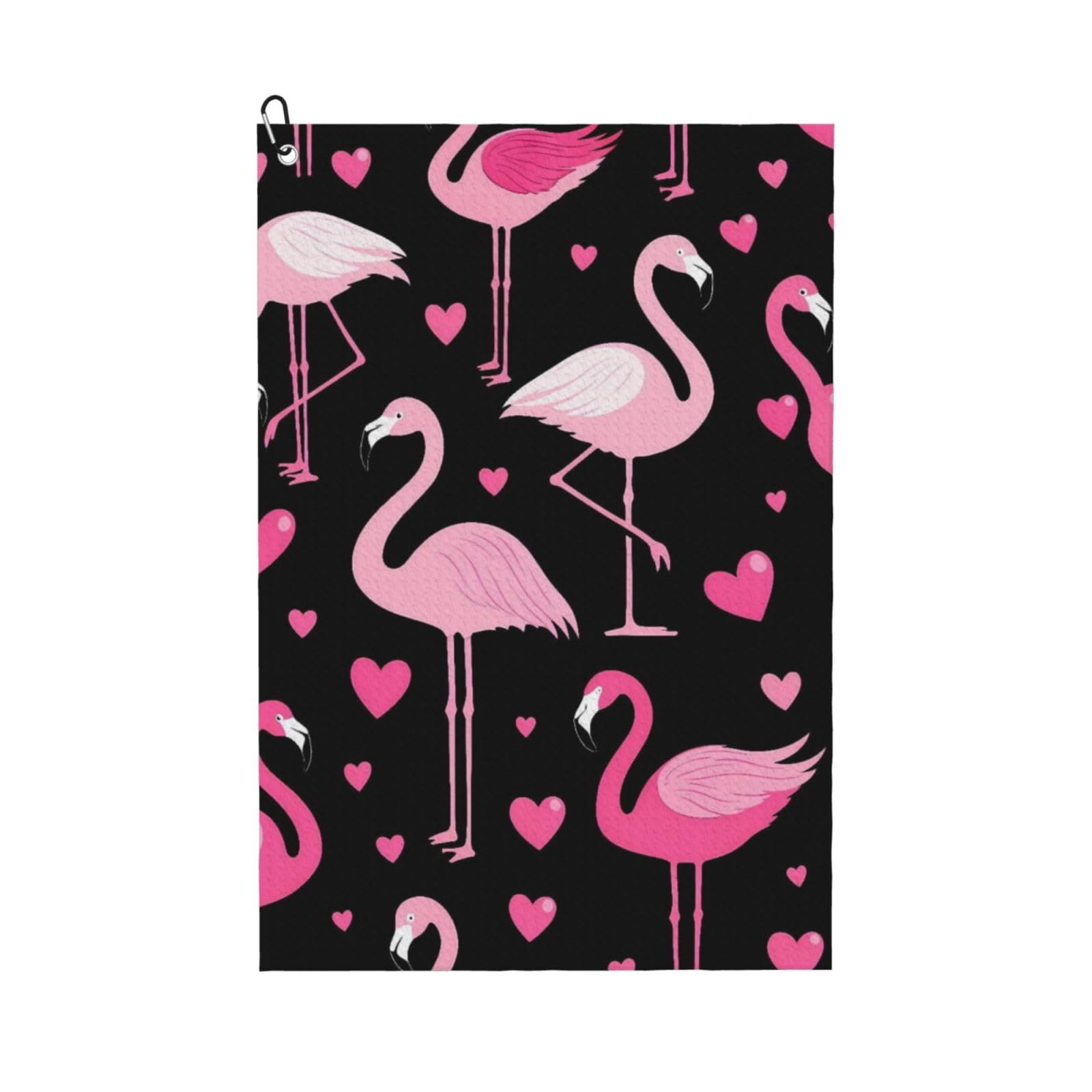 BSDFGSDD Pink Love Heart Flamingo Golf Towel 24 x 16 inches