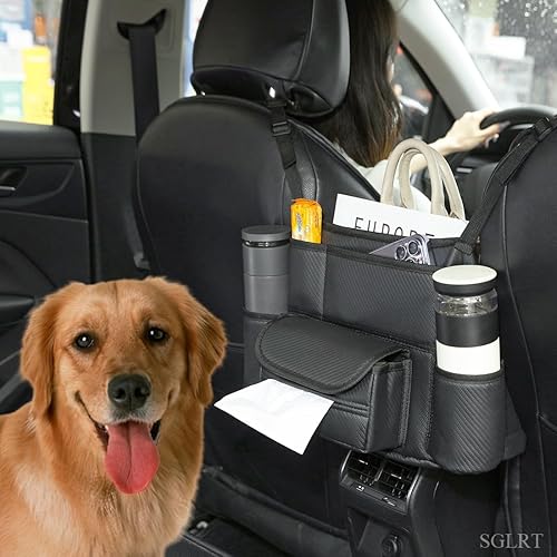 Miniatura 4 de Soporte para bolso de red para el automóvil, organizador de automóvil duradero de gran capacidad y almacenamiento entre asientos para teléfonos,