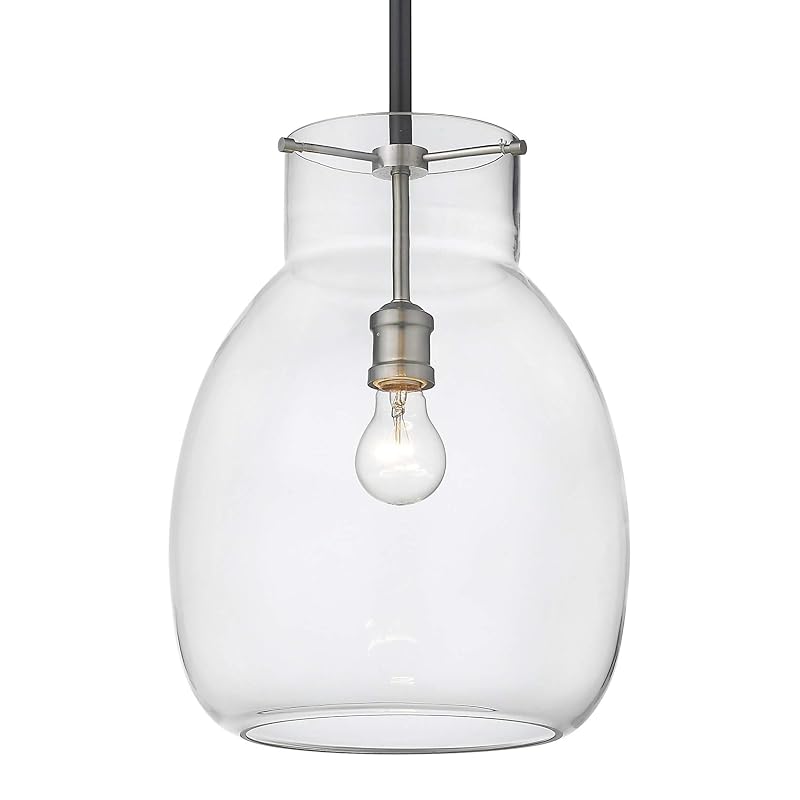 Z-Lite 476P-ROD-MB-BN Bella Mini Pendant, 1-Light 100 Watts, Matte Black and Brushed Nickel