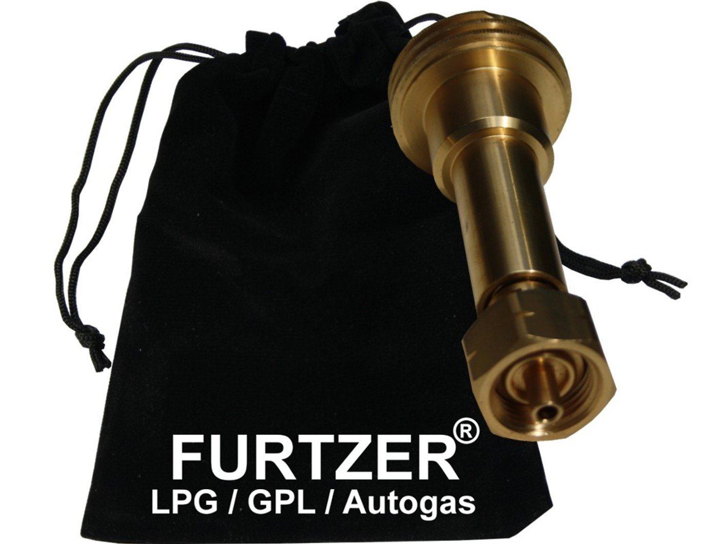 LPG GPL - Adaptateur ACME de bouteille de gaz propane, long, avec pochette en tissu