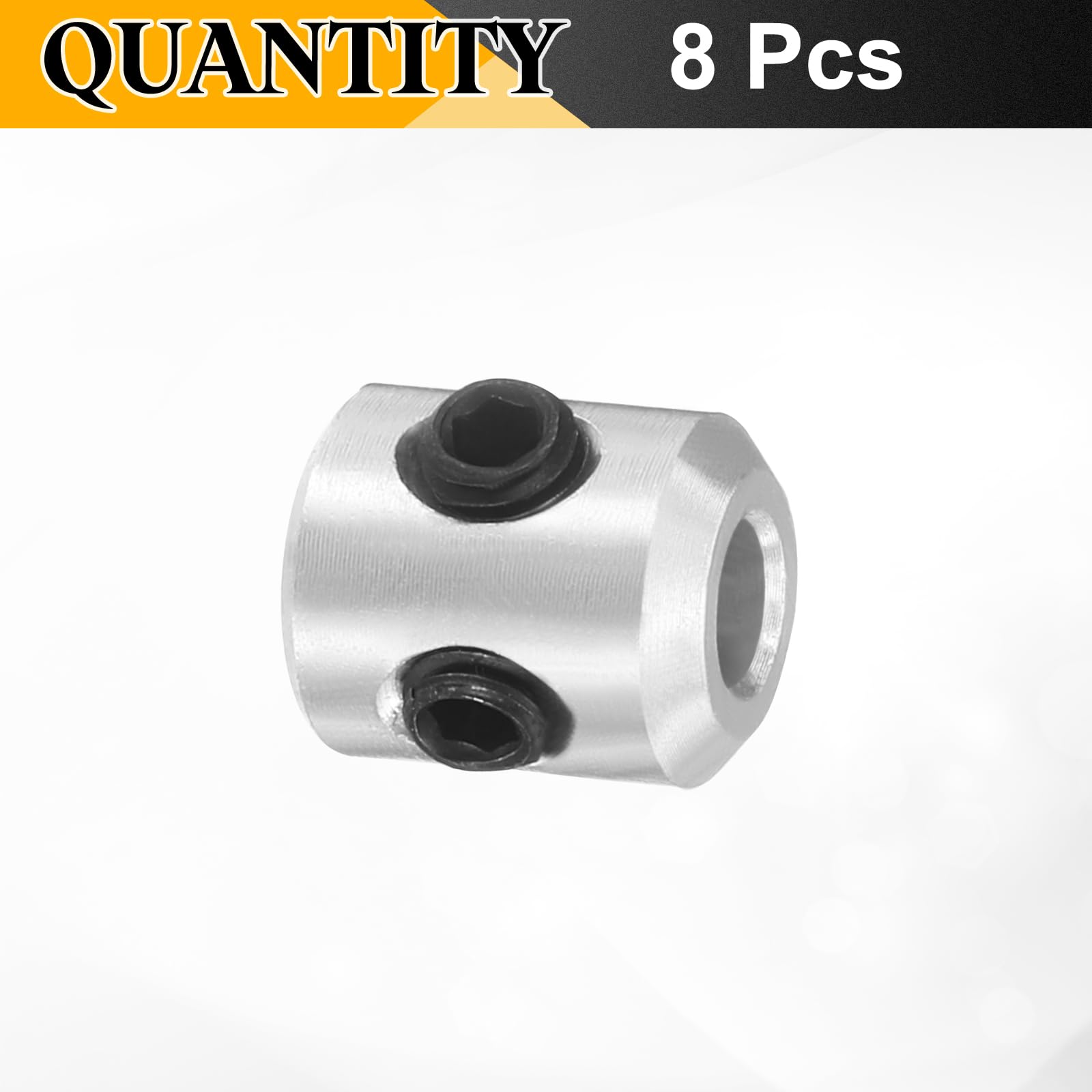sourcing map Lot de 8 colliers à vis de 3 mm, colliers de serrage en alliage d'aluminium, diamètre extérieur de 7 mm, 8 mm de largeur pour guide d'arbre de tige linéaire