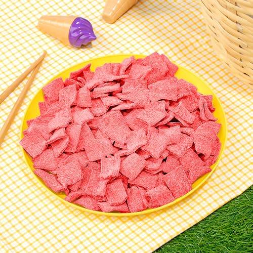 Image of Bebeto Sour Strawberry Licorice Belts Bite Size - Colorful Sour Chewy Candy Belts for Kids & Adults | Party & Cake Decoration - 2lbs Bulk Size Candy by Kervan (Strawberry)
