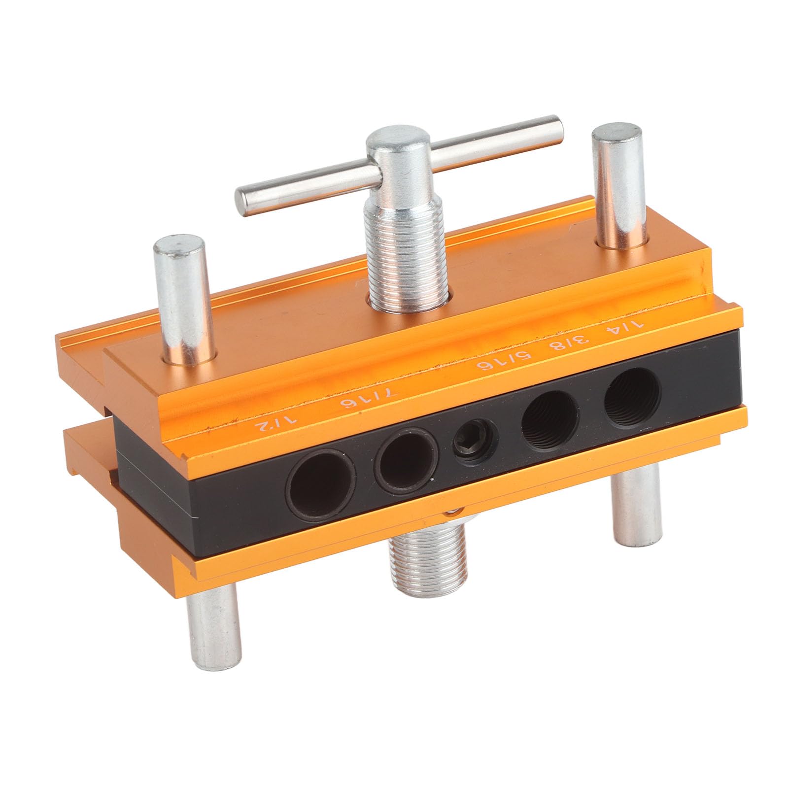Selbstzentrierende Dübellehre, Bohrbuchsen-Set aus Aluminiumlegierung für Holzbearbeitungsverbindungen, Möbelhersteller und Bastler, 64 mm Breite