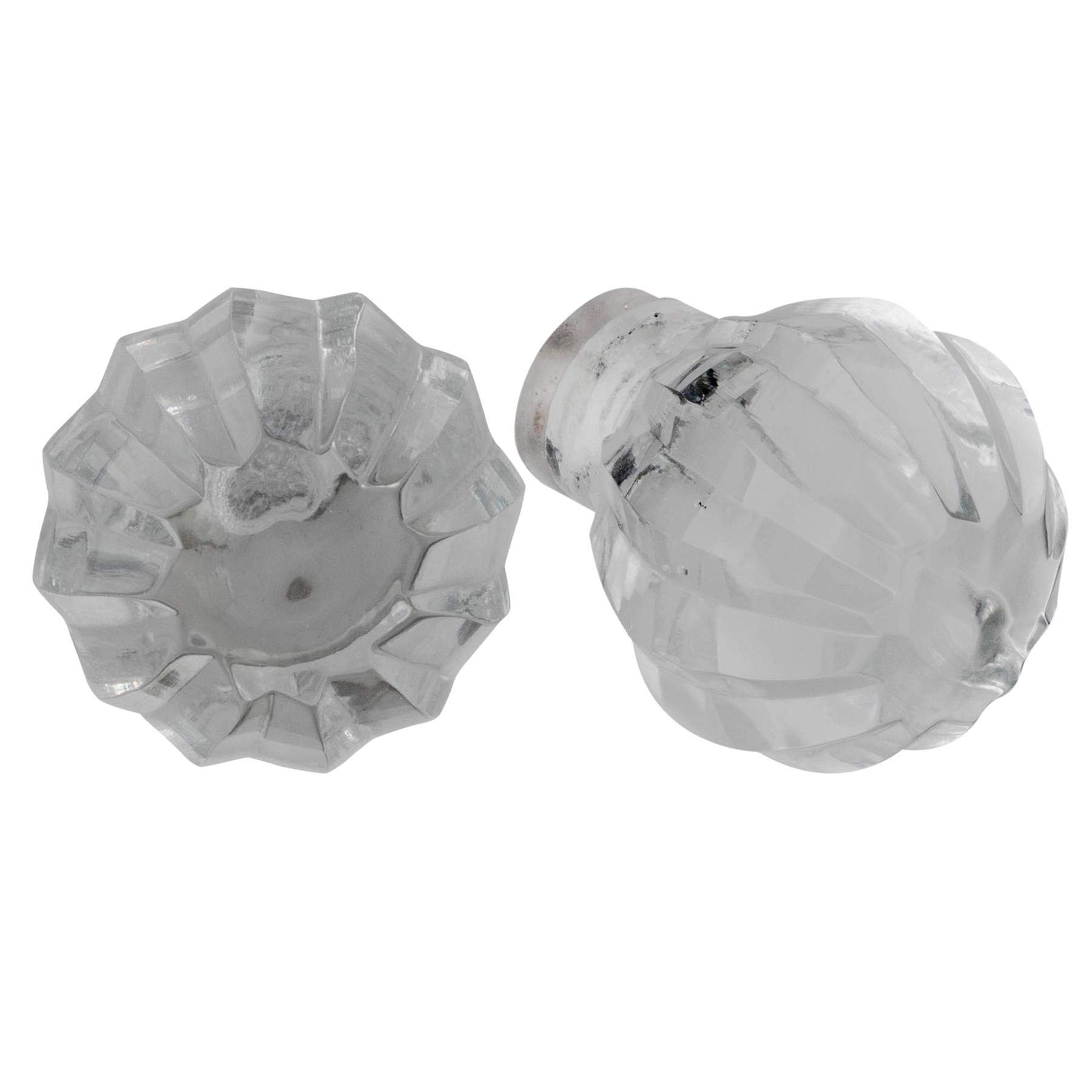 Nicola Spring Glass Cupboard Drawer Handle Knobs - Round Design - Pack of 12