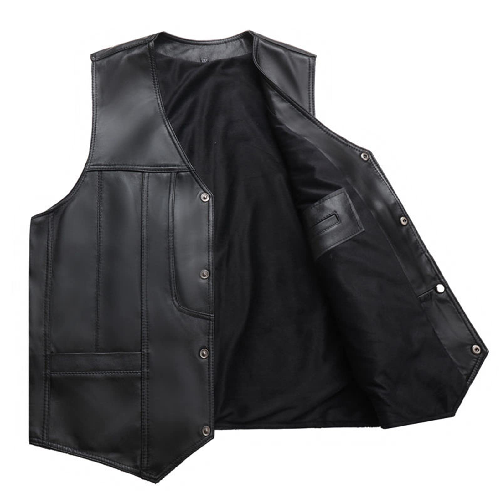 Winterjacke Herren Schaffell Weste Frühling Sommer Weste Pelz Lederjacke
