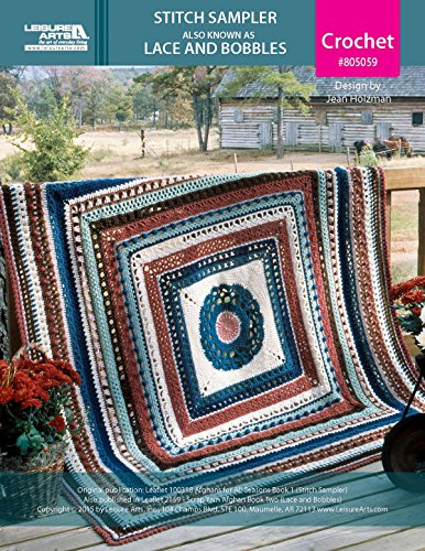 Stitch Sampler Afghan Pattern: Bobbles and Lace Pattern