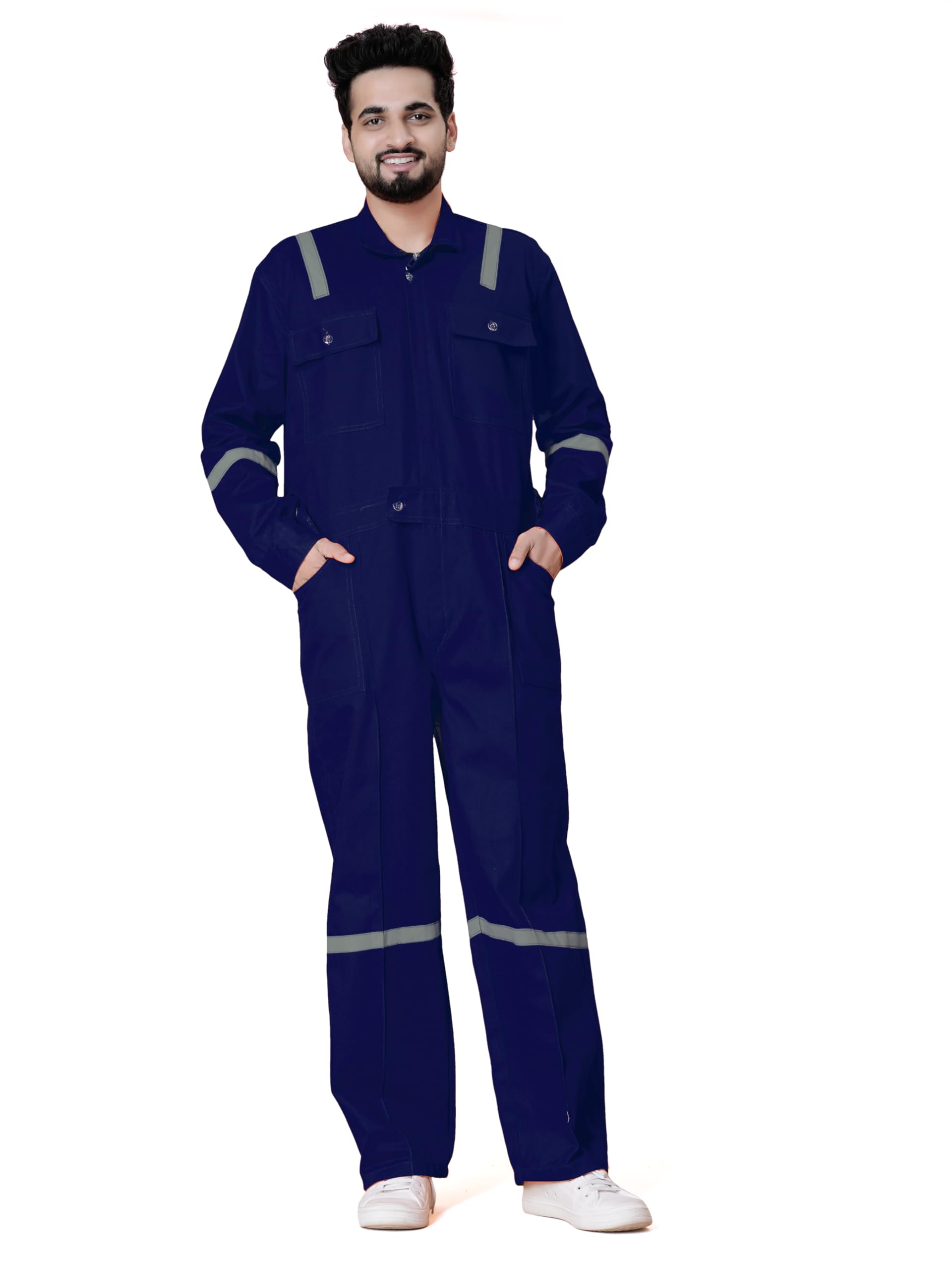 Men's Solid Pure CottonRegular Fit Full Sleeve Coverall Industrial Boiler Suit (K_E_76824)