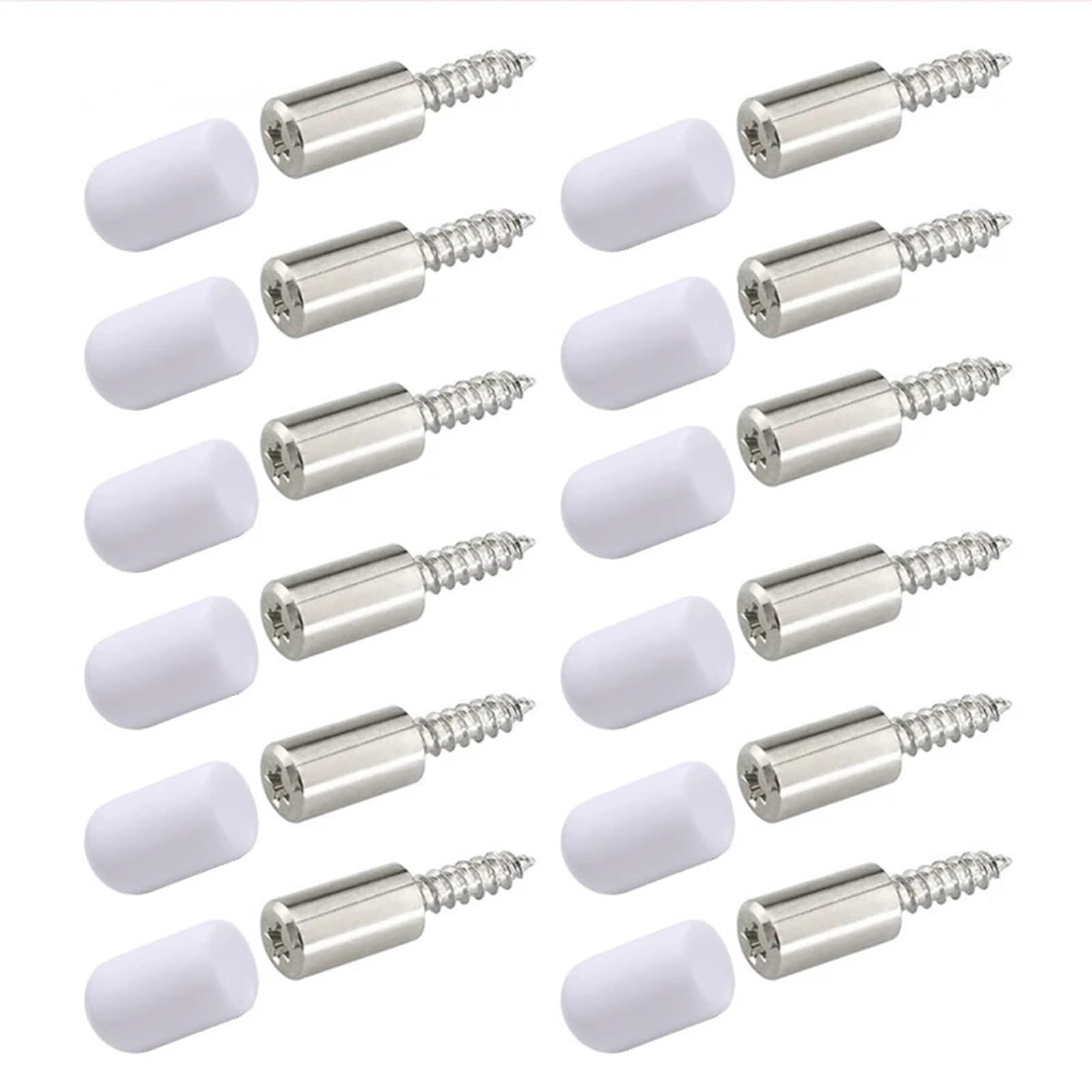 12 Pcs Cross Self-Tapping Screw with Rubber Sleeve Laminate Support Homemade Wardrobe Cabinet Glass Hard Nonslip Partition Nail for Cabinet