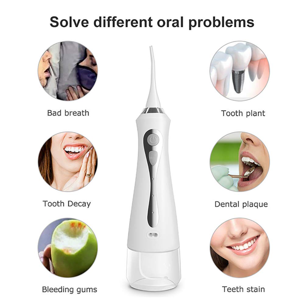 Irrigador bucal portátil de viaje, irrigador bucal de agua, aleta oral, recargable, irrigador dental de viaje inalámbrico