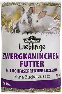 Dehner Zwergkaninchenfutter | Kaninchenfutter in Markenqualität, Alleinfuttermittel für Kaninchen, Nagerfutter ohne Zuckerzusatz und Konservierungsstoffe |mit Luzerne und Karotte | Adult | 5 kg product image