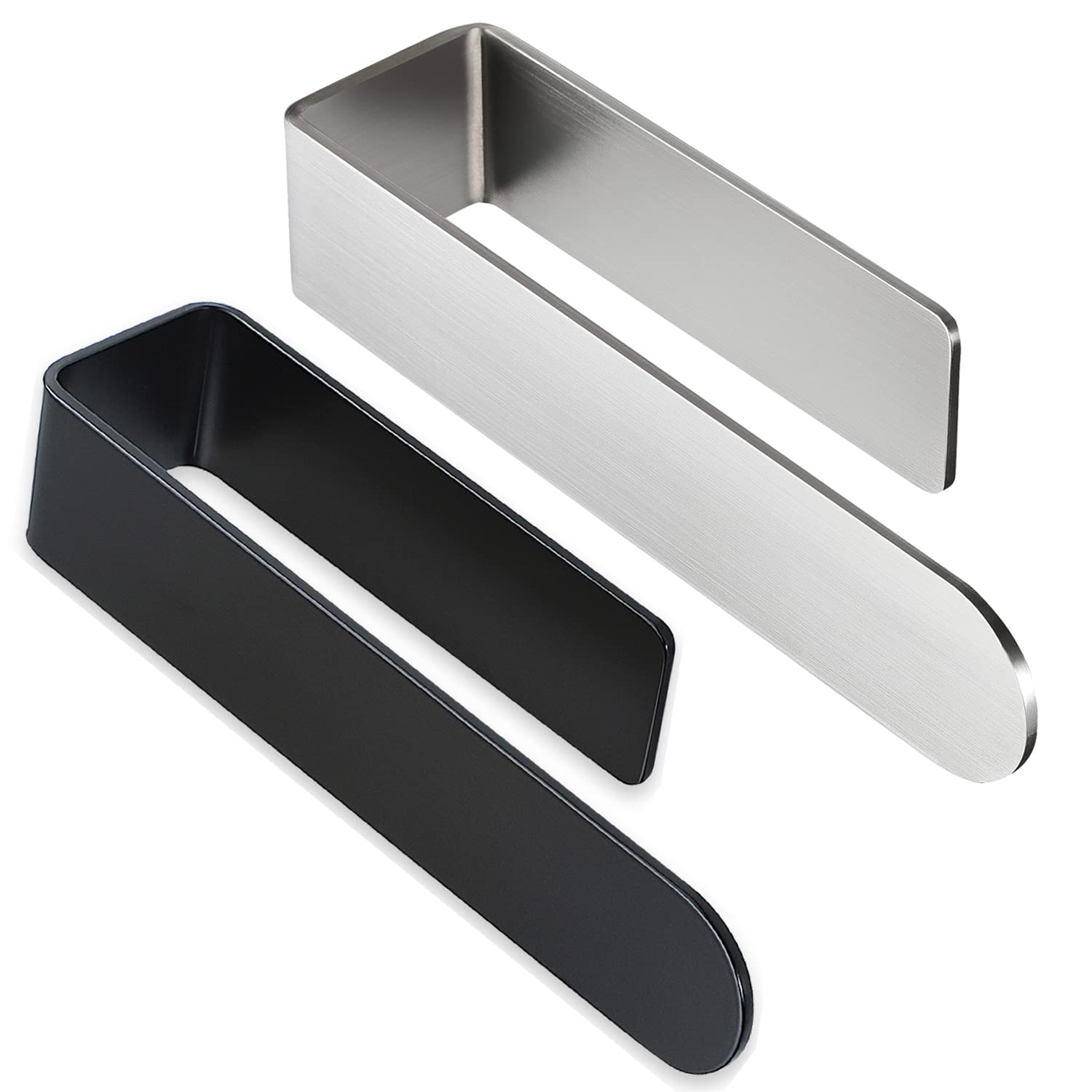 TaozunTowel Holder Towel Bar - Black Face Towel Holder Self Adhesive Towel Ring for Bathroom, Stainless Steel