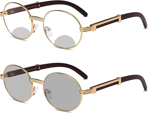 Gafas de sol de transición ovaladas multifocales de transición para hombres y mujeres lectores