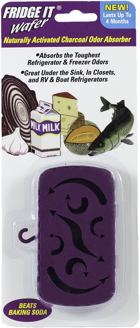 Innofresh Fridge-It- Refrigerator Deodorizer, Odor Absorber and Air Freshener- 1 Pack, Wafer size. Natural Activated Charcoal and Fragrance Free, Lasts up to 4-Months