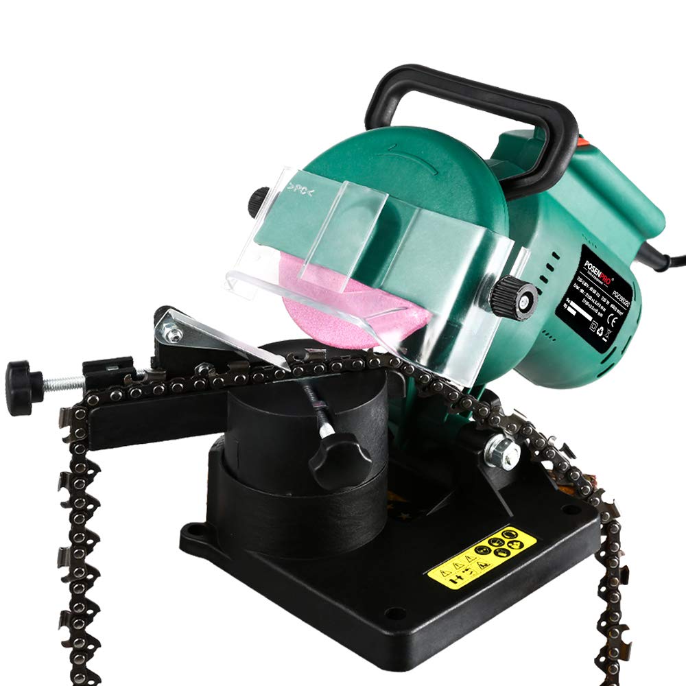 POSENPRO Affûteuse de chaîne de tronçonneuse électrique 220 W, 8500 tr/min, meule 100 x 10 x 3,2 mm