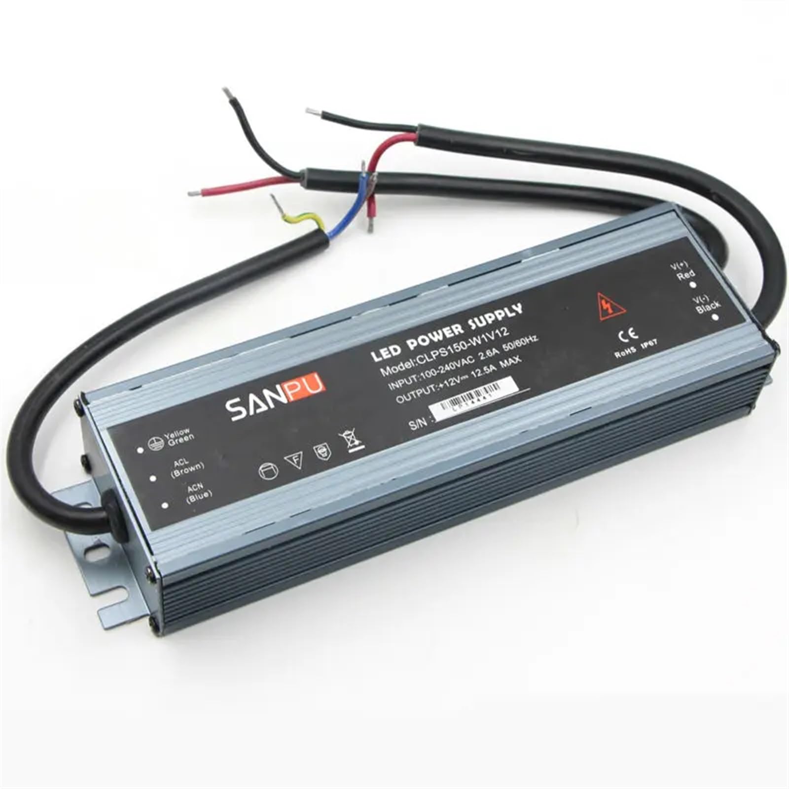 Alimentatore LED IP67 impermeabile Alimentatore LED ultra sottile Slim AC110V da 220 V a 24 V 12 V for strisce LED Insegne pubblicitarie Luce(100W,DC12V)