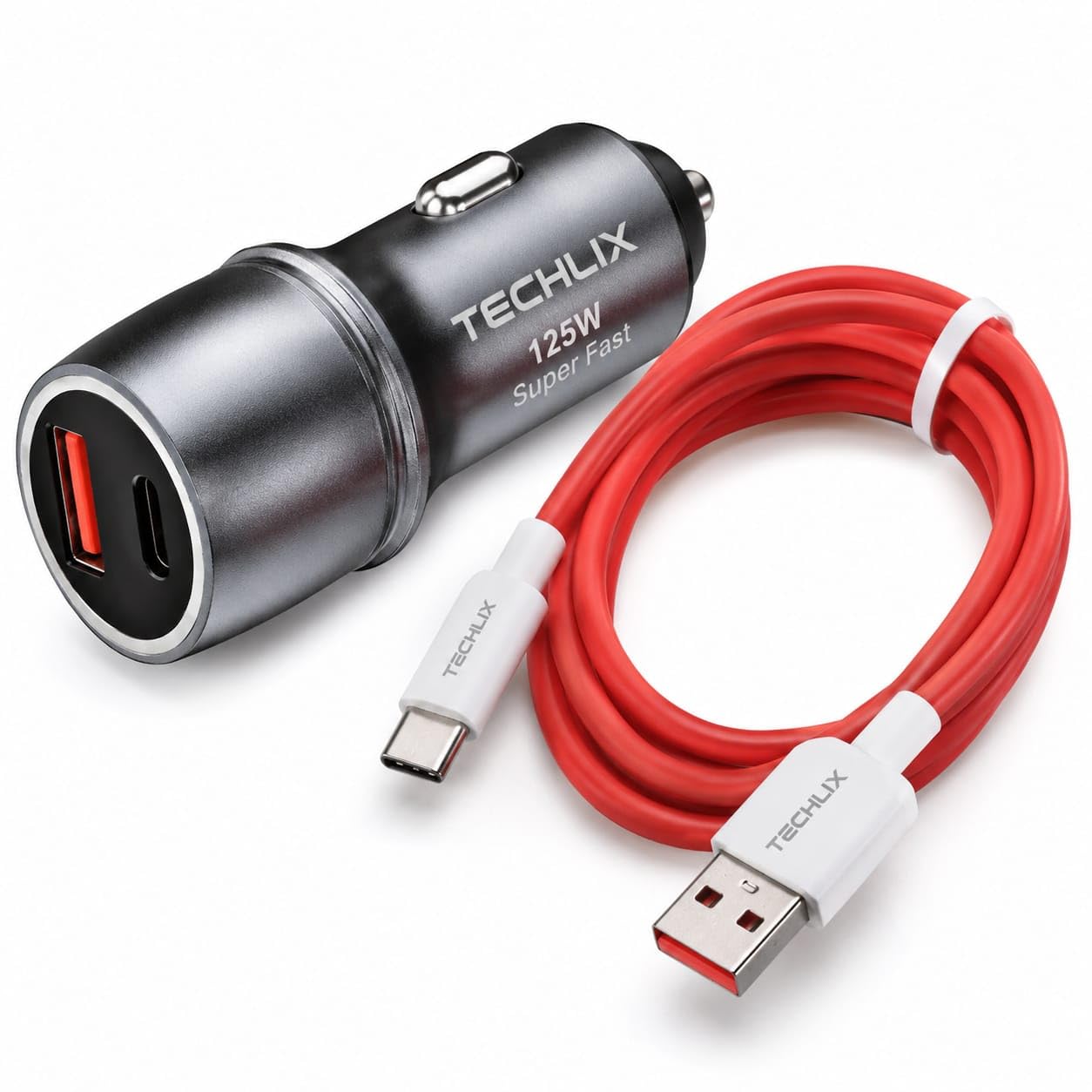 Techlix 125W Super Fast Car Charger with USB-C PD & USB A QC 3.0 Dual Port Super Fast Charging Adapter for iPhone,Samsung Galaxy,ONEPLUS,XIAOMI,VIVO,Oppo,REALME.-image-38