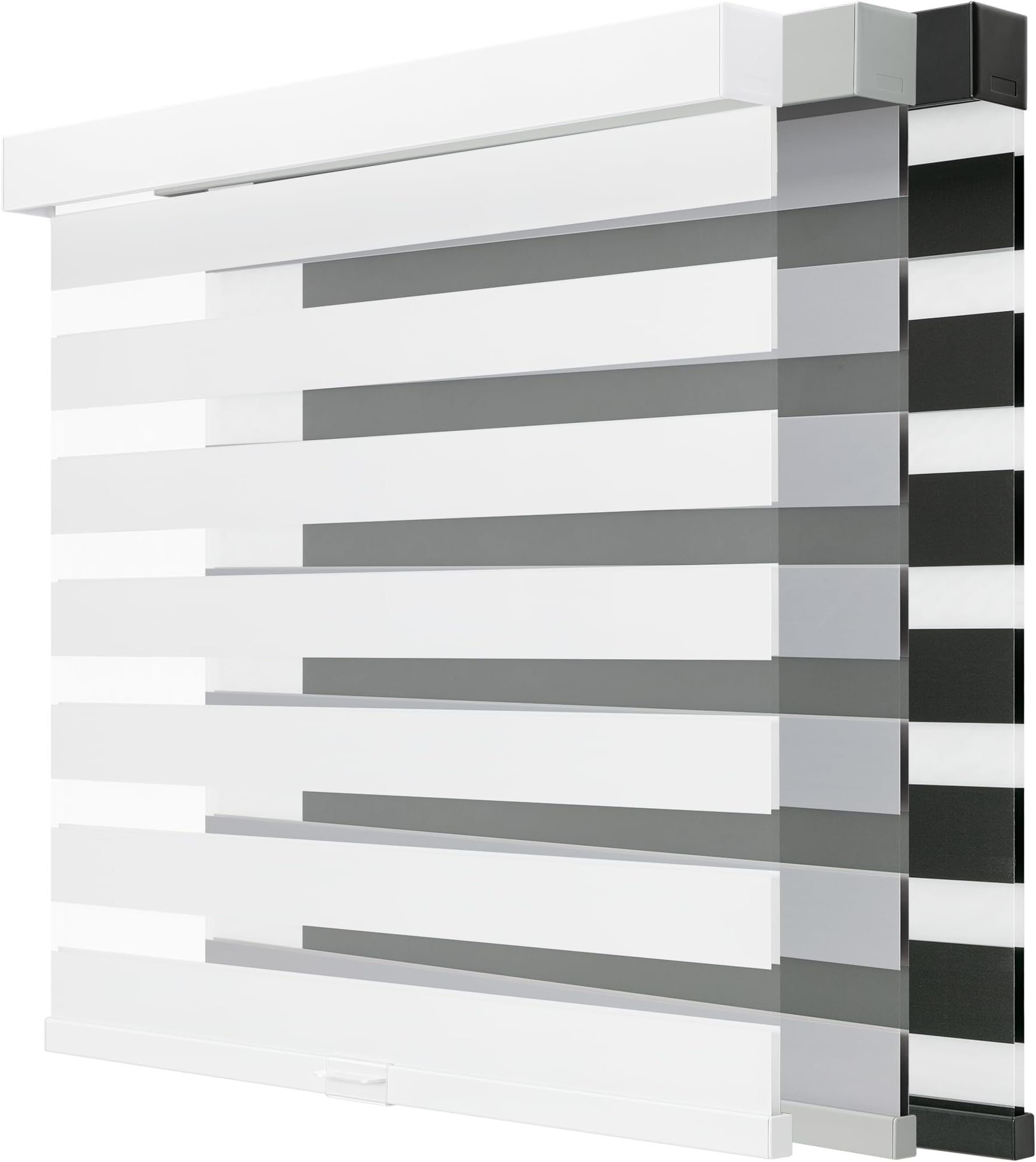 Cordless Zebra Blinds for Windows, Free-Stop Zebra Window Blinds, Dual Layer Light Filtering for Privacy, Easy Install Zebra Shades for Indoor Windows(White,70" W x 72 "H)