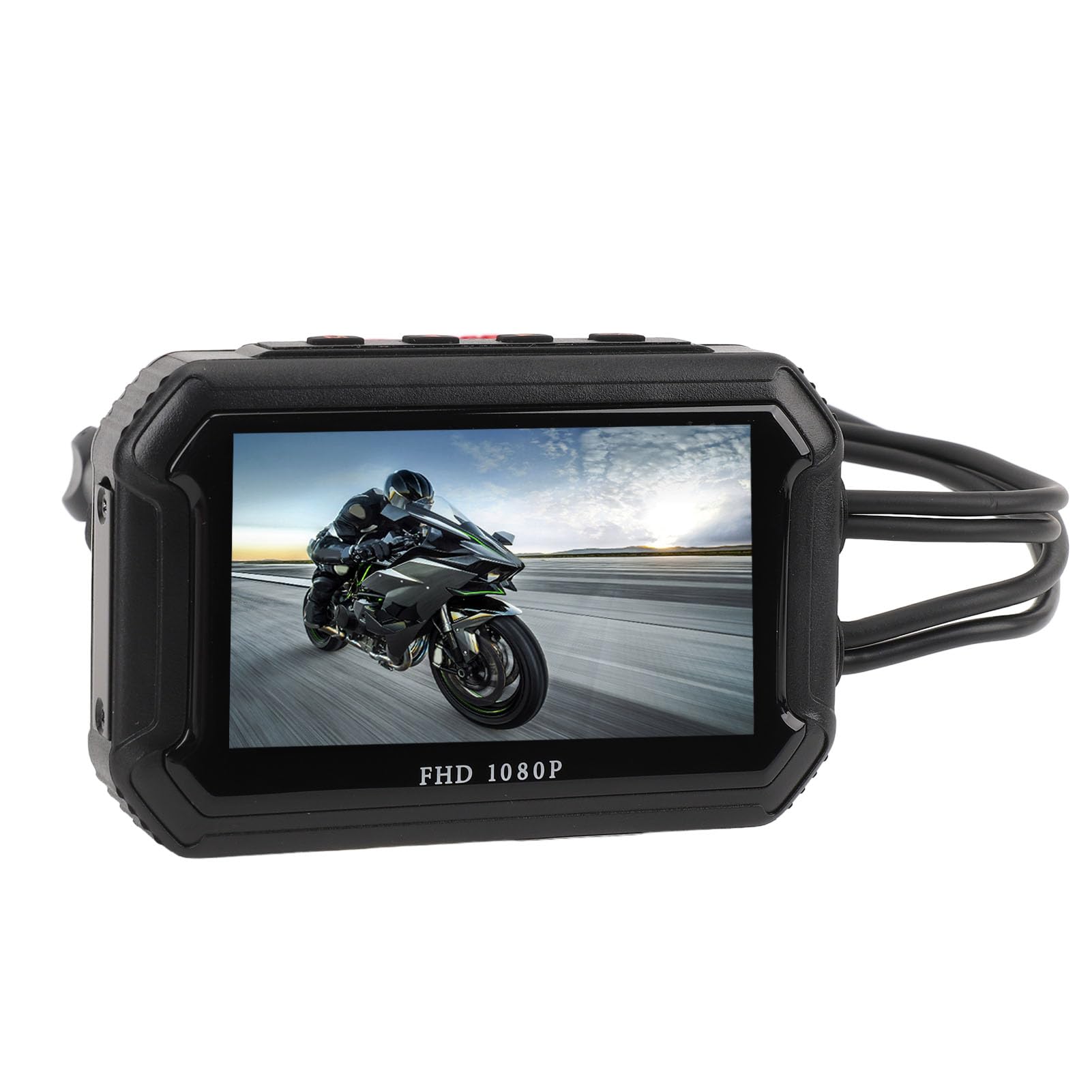 Cámara para Salpicadero de Motocicleta, 1080P, Grabación Dual Delantera y Trasera, Visión Nocturna, Pantalla Táctil IPS de 3 Pulgadas, IP67, Resistente Al Agua, para ATV, UTV,