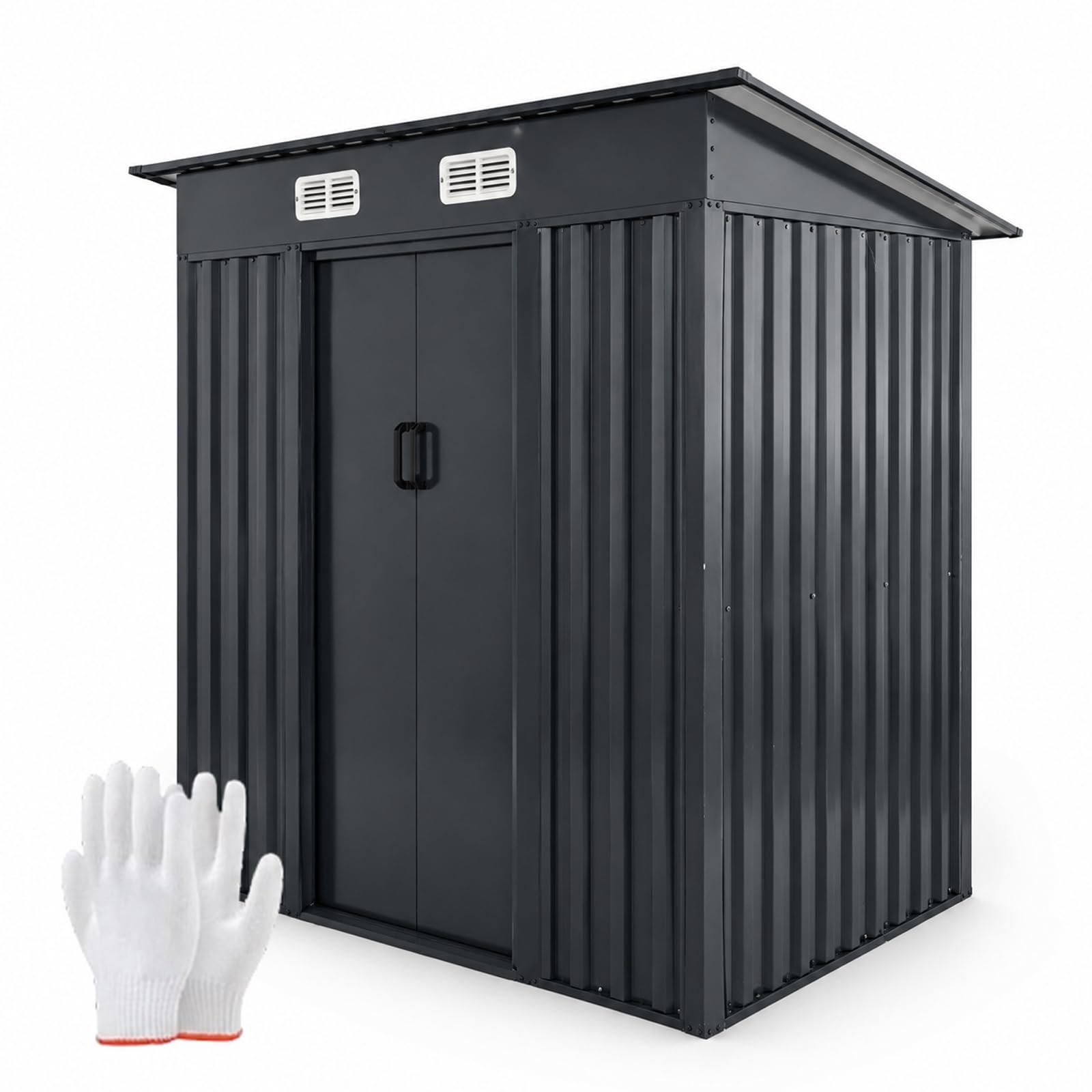 Sulwena Metal Garden Shed 6 x 4ft Heavy Duty Outdoor Storage Box Tool Shed