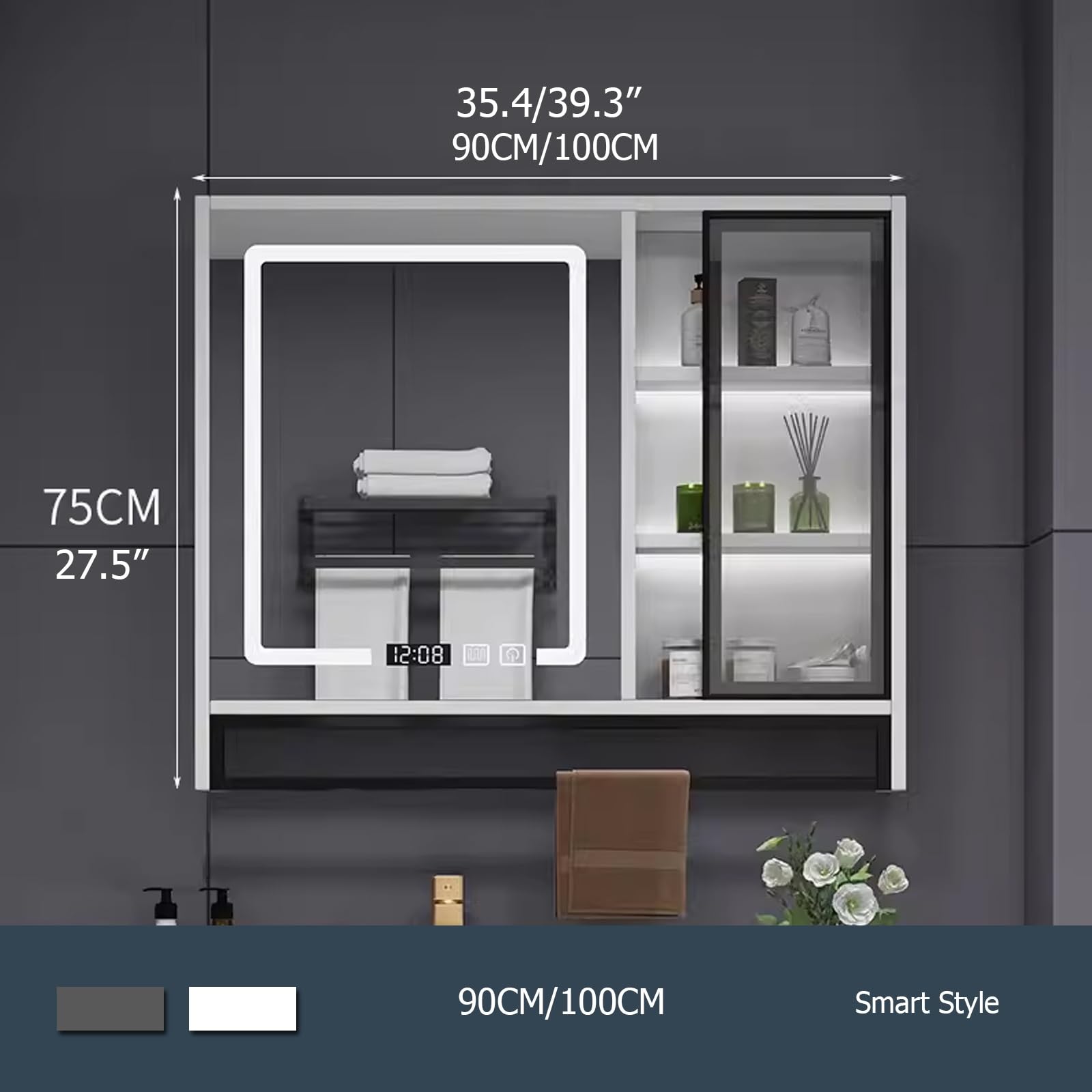 Amazon.com: Mirror cabinet for bathroom , LED Bathroom Mirror with