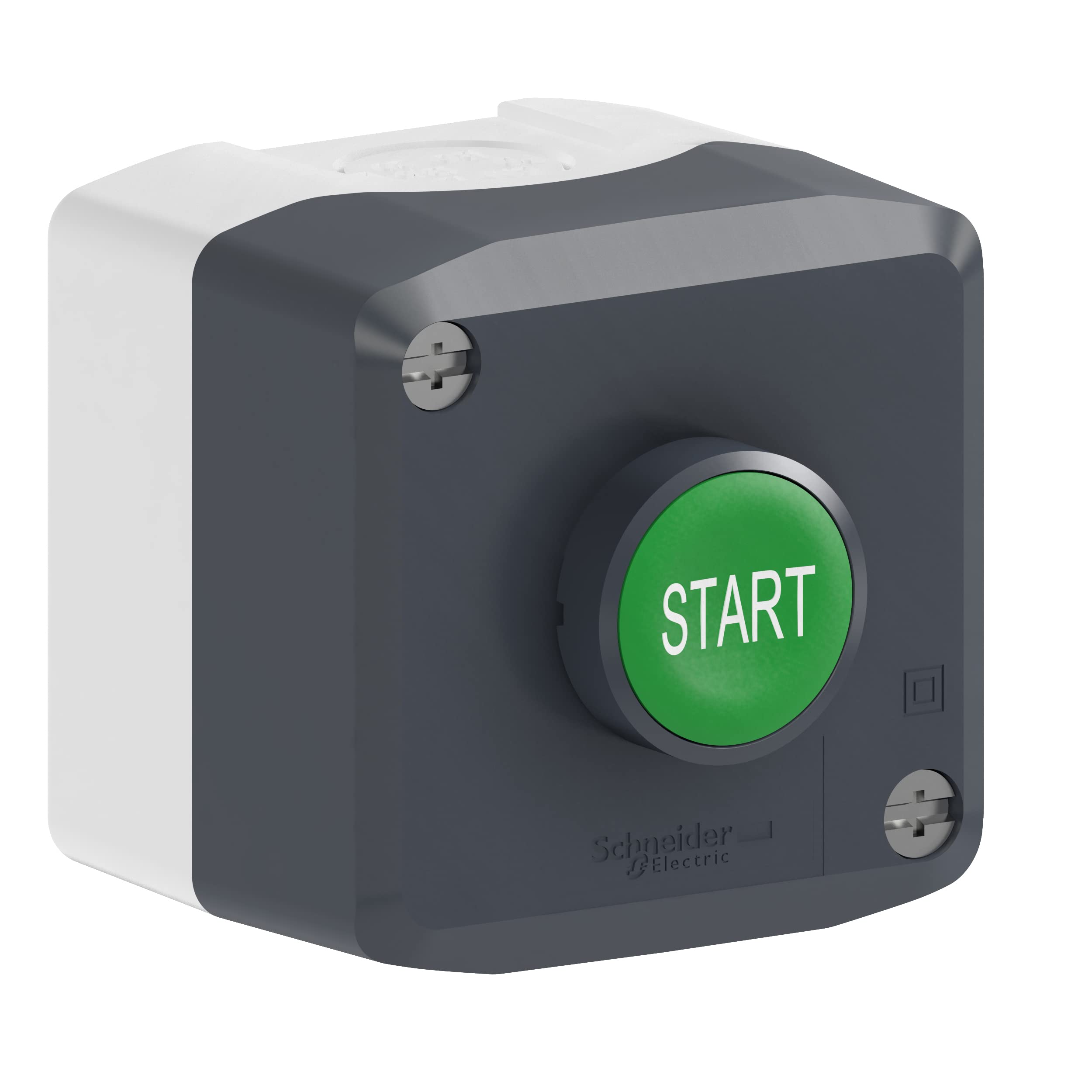 Boîtier bouton poussoir vert 1NO START pour commande électrique de circuit