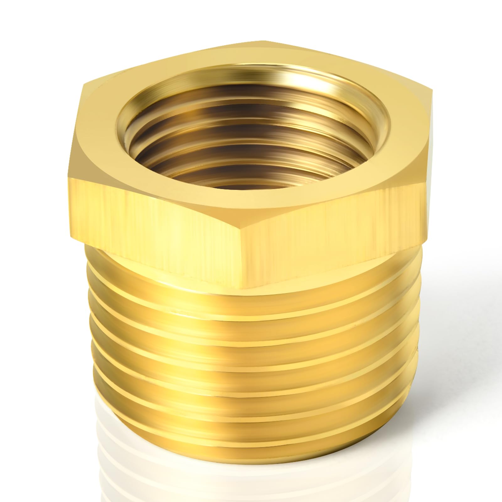 TAISHER 10 pièces - Raccord fileté à douille hexagonale réductrice en laiton, adaptateur 1/2"BSP mâle x 3/8"BSP femelle, pour gaz de pétrole liquéfié
