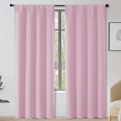 Miniatura 219 de OWENIE Sally Ever Green Cortinas Opacas para Dormitorio Sala de Estar 63 Pulgadas de Largo Juego de 2 Paneles, Aislamiento Térmico Ahorro de Energía