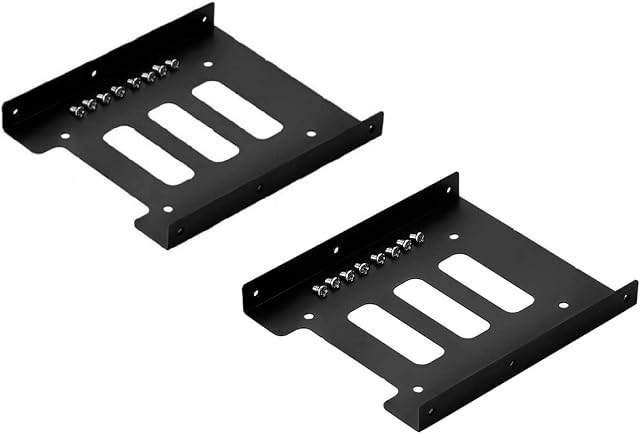 (Pack of 2) 2.5'' to 3.5'' Metal SSD HDD Mounting Frames Kits Mount Kit Hard Disk Drive Holder Dock < Screws included >=