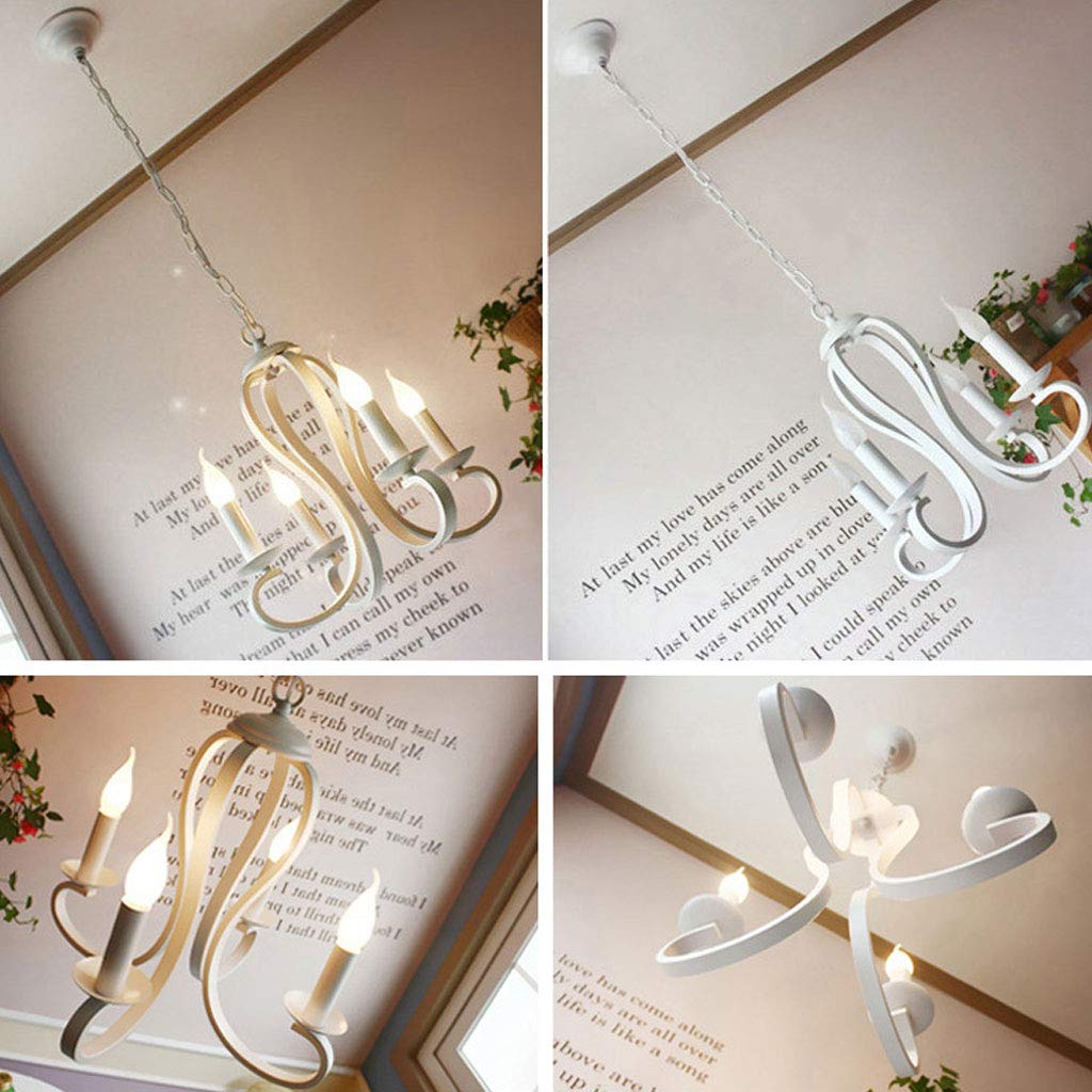 Eisen Pendelleuchter Retro Industrie Wind Hängelampe 6 * E14 Höhenverstellbare Pendellampe Einfache Kerze Hängeleuchte Restaurant Schlafzimmer Wohnzimmer Küche Kronleuchter Cafe Bar Dekoration,Schwarz