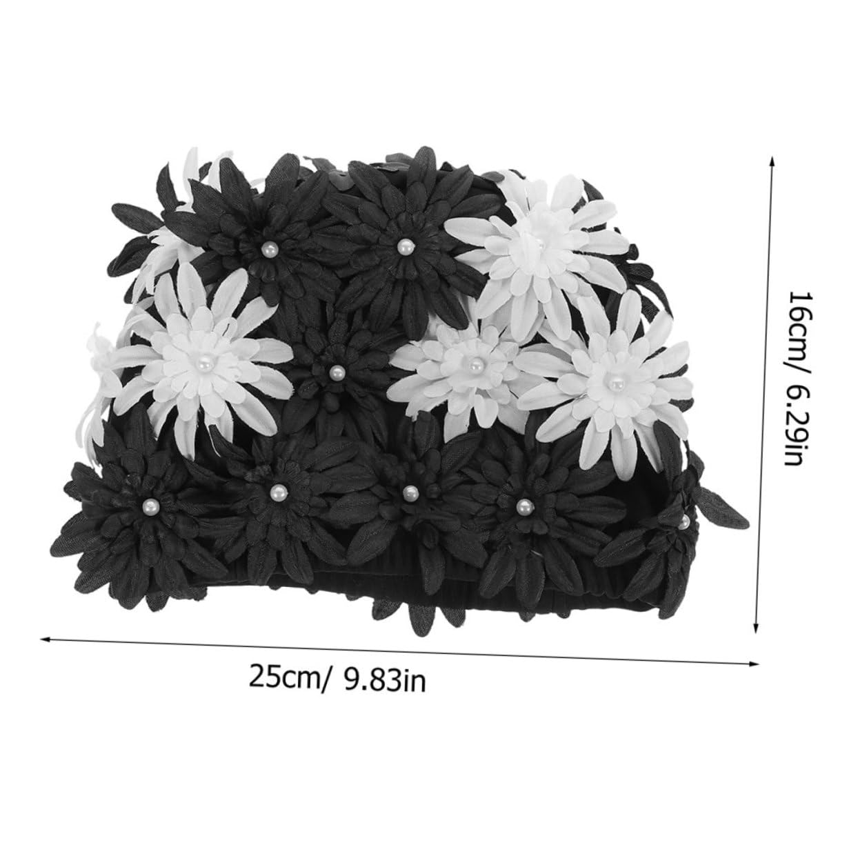 Gorro de Baño para Mujer con Flores, Brocado Elástico, 2 Piezas