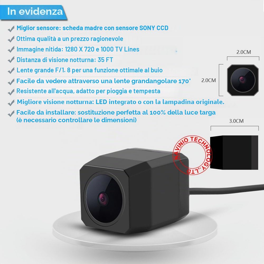 Videocamera Posteriore HD Super Notturna Impermeabile di Ricambio per BMW X1 X5 X6 X3 18i 20i 25i x28ix/BMW X5 e70 anno 2007/BMW E39 E46 E53 E82 E88 E84 E90 E91 E92 E93 E60 E61 E70 E71 E72 M3/X6 E71