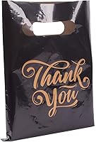 Vista 17 de ysmile - Bolsa de plástico verde para mercancías para pequeñas empresas, bolsa de compras con asa, bolsa de regalo para venta al por menor